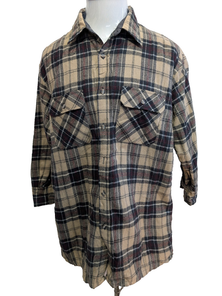 Veste Surchemise Matelassée Carreaux Beige Crème Marron XL Chaud 🔥|2575