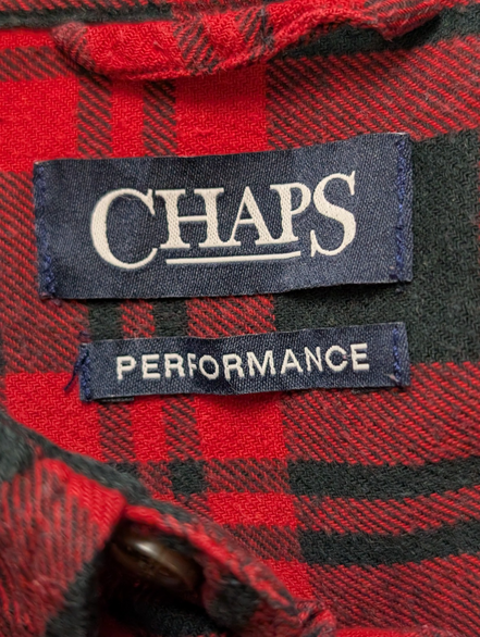 🧣 CHEMISE FLANELLE PERFORMANCE CHAPS XL/XXL CARREAUX ROUGE NOIR LOGO BRODÉ
