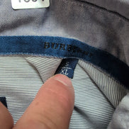 Chemise BURBERRY XL Bleu Uni 100% Coton Logo Brodé Manches Longues