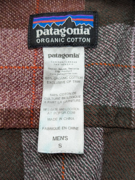 🏔️ Chemise PATAGONIA Flanelle Bio S Carreaux Rouge Marron |295S