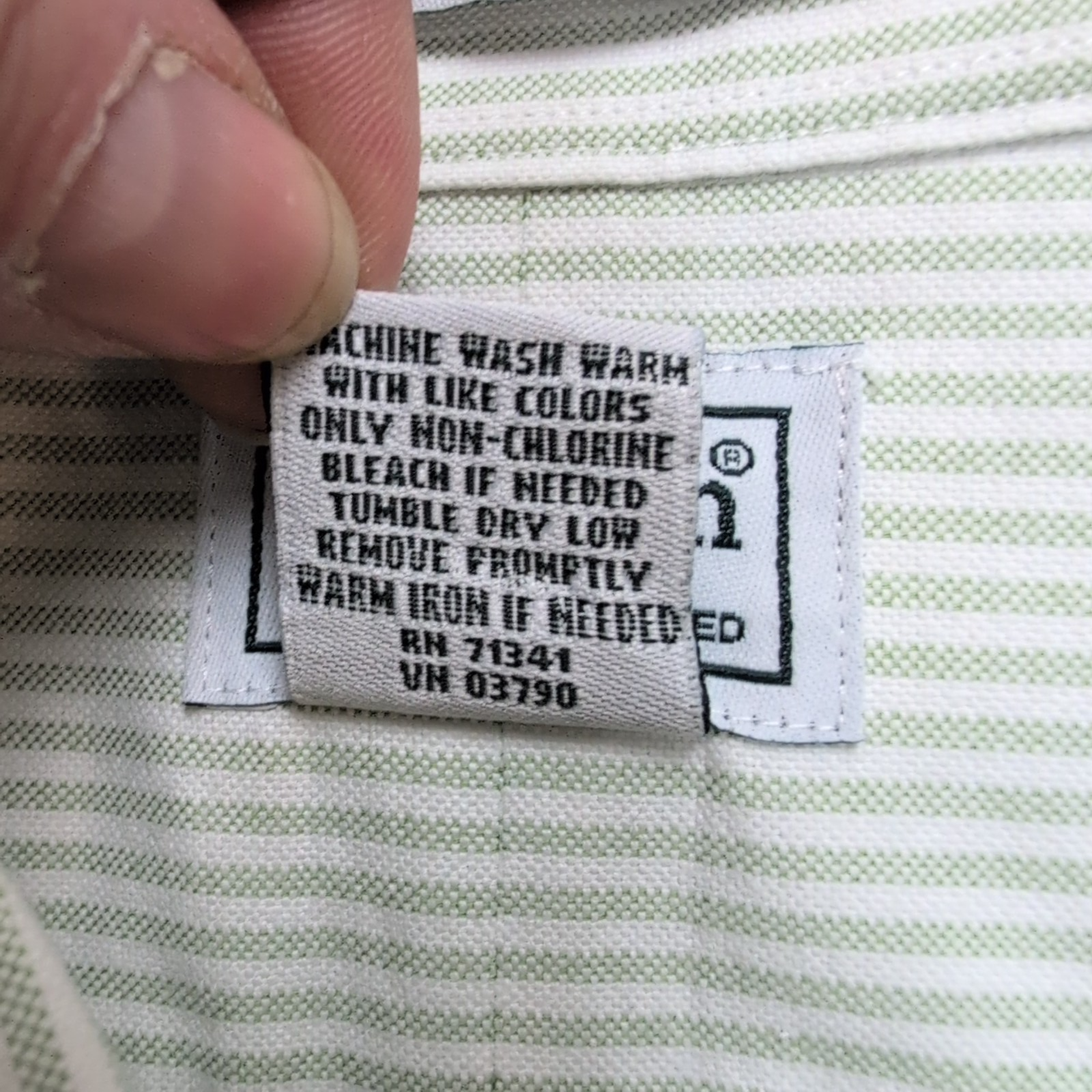 Chemise L.L. BEAN Homme XXL Vert Clair à Rayures Manches Courtes Poche