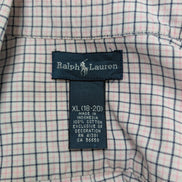 Ralph Lauren Chemise Homme M/L Rose Blanc Carreaux Gingham Manches Longues Custo