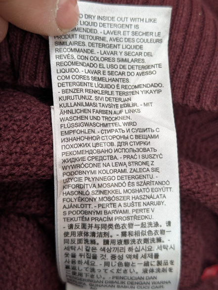 Pull Levi's Unisexe Taille M Bordeaux Grenat Col Rond Maille Fine