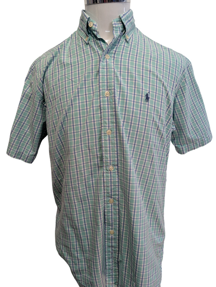 Chemise Polo Ralph Lauren Shirt S Blake Carreaux Manches Courtes Button Down
