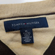 Pull Tommy Hilfiger Col V Marron Chocolat - Taille XXL (Étiquette XLTG)