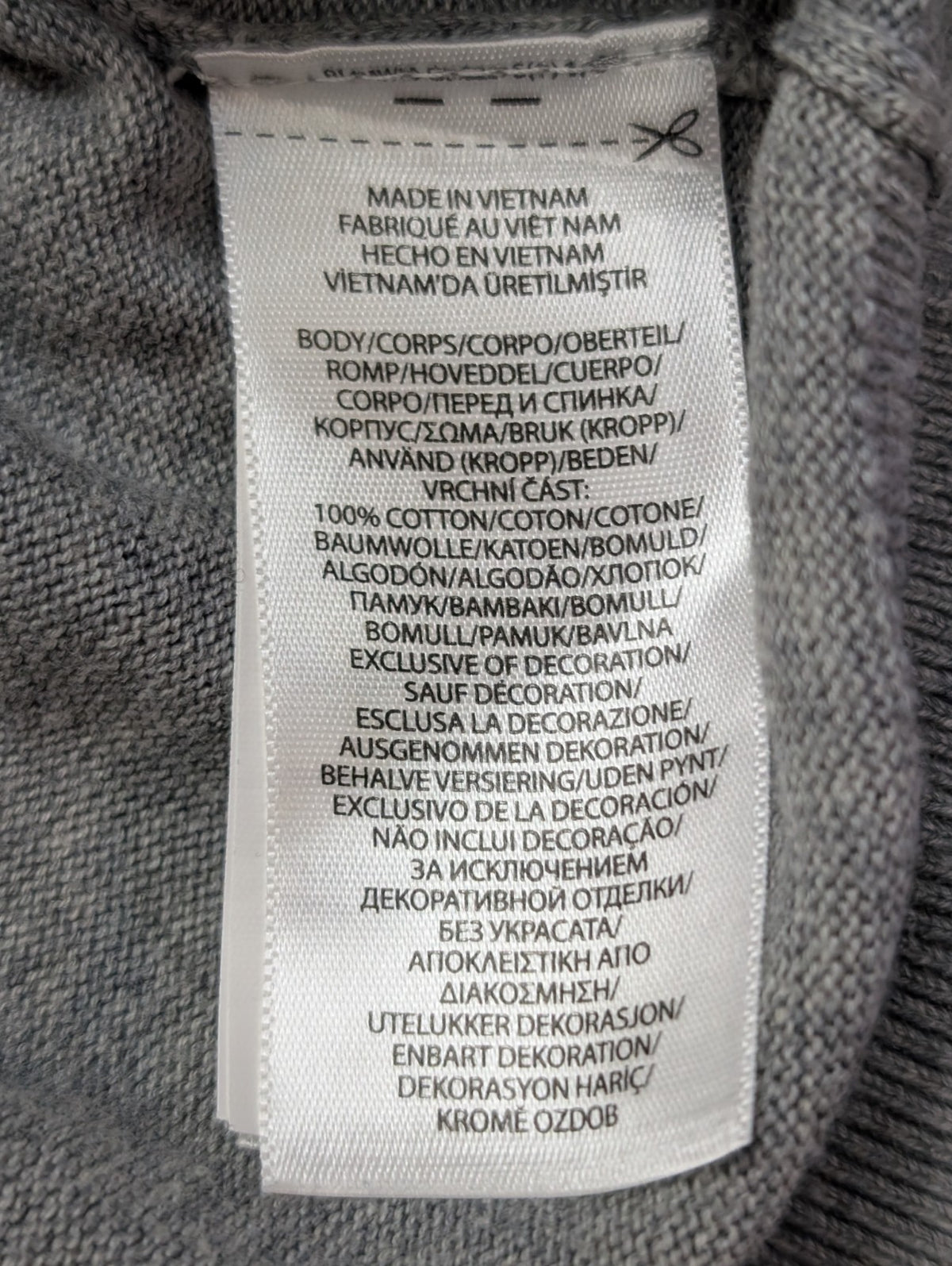 Pull Polo Ralph Lauren col V gris chiné logo gris Pima Cotton taille XL