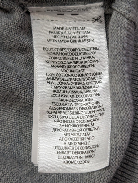 Pull Polo Ralph Lauren col V gris chiné logo gris Pima Cotton taille XL