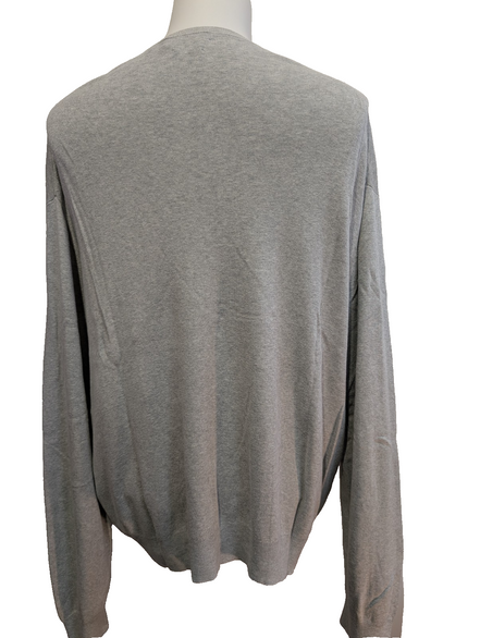 Pull POLO RALPH LAUREN Homme XXL (TTG) Gris Col V Logo Marine Cotton