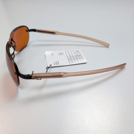 Lunettes de soleil style Ovale Ambre Monture Métal Y2K