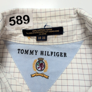 Chemise Tommy Hilfiger Homme Taille M Blanche petits Carreaux Col Pression