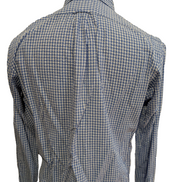 Chemise Polo Ralph Lauren Shirt M Custom Fit Bleu Blanc Gaufrée Sans Logo Button