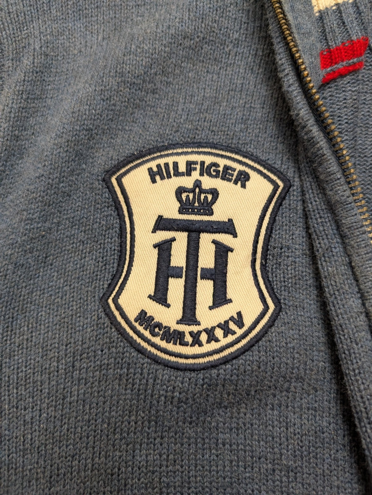 Gilet zippé Tommy Hilfiger vintage bleu homme taille M