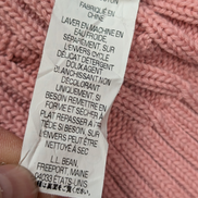 Pull L.L.Bean Femme L Rose Poudré Col Roulé Torsadé 100% Coton