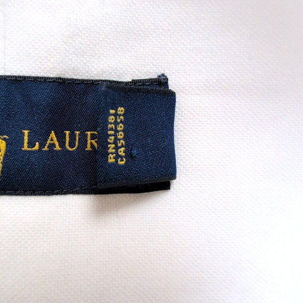 Chemise Ralph Lauren XL XXL Blanche Logo Marron Button Down Shirt