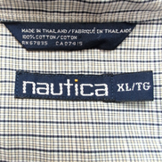 Chemise Nautica XLT Bleu Marine Gris Carreaux 100% Coton XXL manches longues