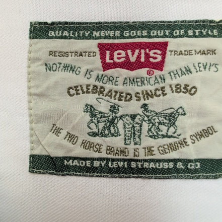 Chemise LEVI'S Homme XL Blanche en Jean Manches Longues Poches