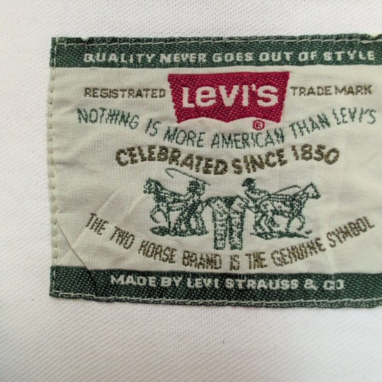 Chemise LEVI'S Homme XL Blanche en Jean Manches Longues Poches