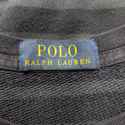 Sweat Polo Ralph Lauren M Bleu Marine Rayures Grises Logo Blanc Col Rond