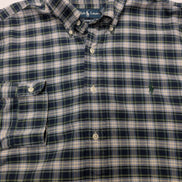 Chemise Ralph Lauren verte et marine à carreaux taille XXL logo vert #2567