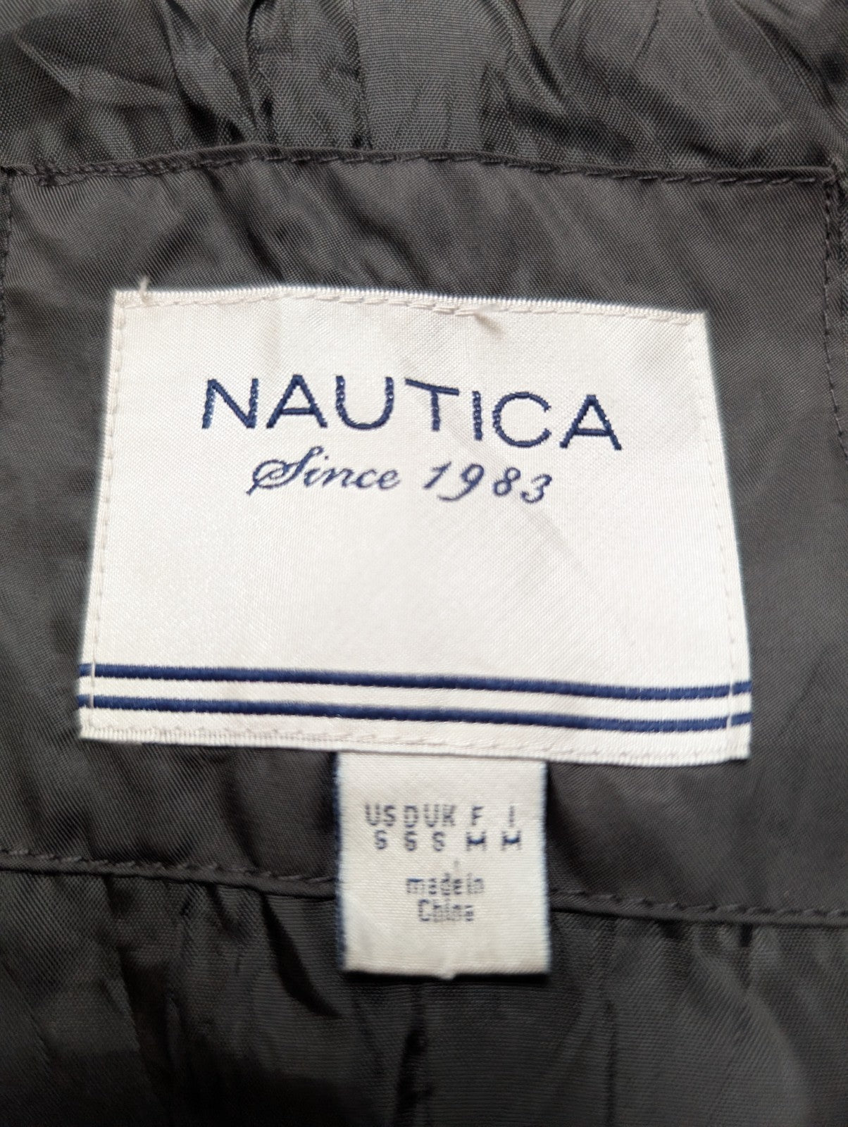 NAUTICA Veste Femme Matelassée S Gris Foncé Boutonnée Hiver Mi-Saison |323BSR