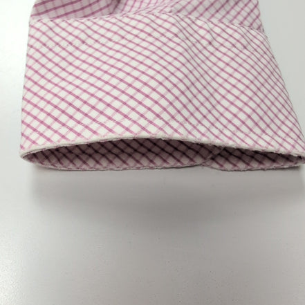 Chemise BURBERRY 100% Coton Rose Fuchsia L Logo Brodé Manches Longues