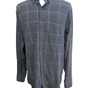 Chemise EDDIE BAUER T.TXL Velours Côtelé Carreaux Bleu Classic Fit Vtg