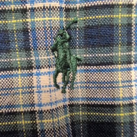 Chemise Ralph Lauren XL Bleue Verte Oxford Classic Fit Button Down Shirt