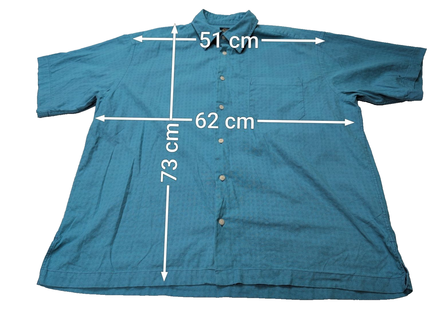Chemise manches courtes Dockers bleu turquoise à motifs gaufrés taille XL Homme