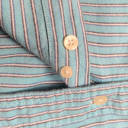 Chemise Chaps turquoise rayures blanches manches longues 1 poche XXLTG (3XL)