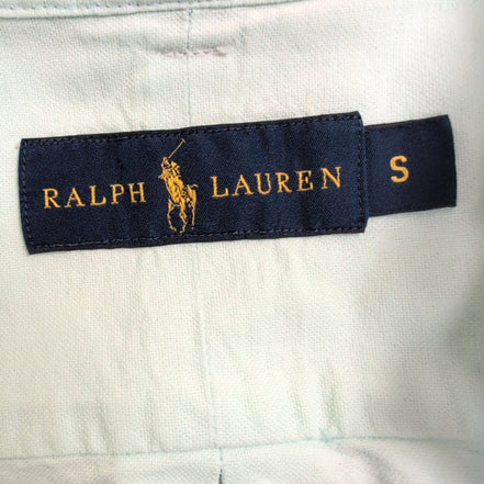 Chemise Ralph Lauren Vert Pastel S Manches Courtes Logo Rose