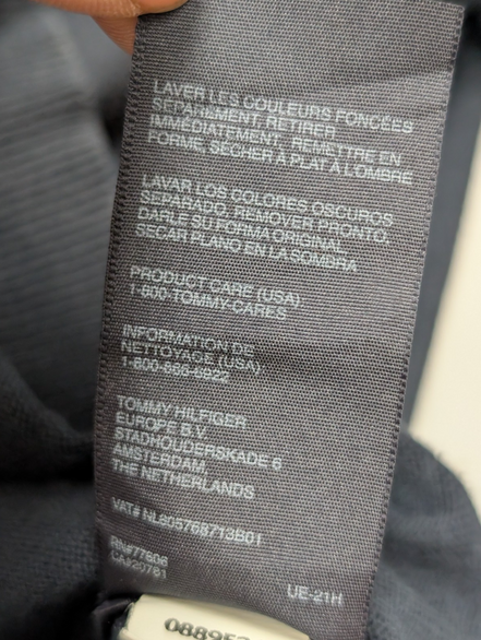 Pull Tommy Hilfiger - Col V - Bleu Marine - Premium Cotton - Taille S