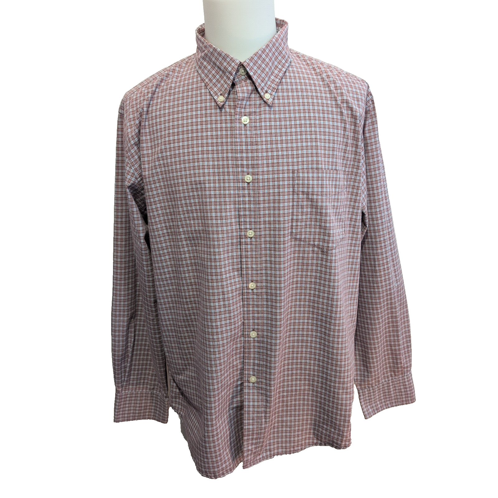 Chemise Dockers bordeaux carreaux manches longues 1 poche XL