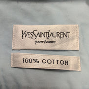 Chemise YVES SAINT LAURENT M Bleu Clair 100% Coton Manches Courtes