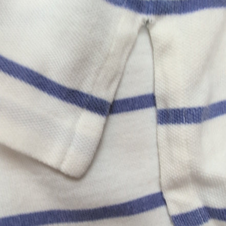 Polo Ralph Lauren Homme XL Blanc Rayures Lilas Logo Vert Polo Manches Courtes