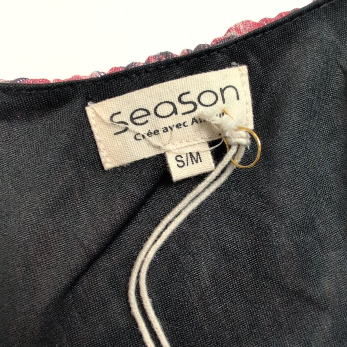 Déshabillé long SEASON T.S/M Bordeaux Noir Motif Abstrait Doublé Fluide