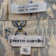 Chemise Hawaïenne Pierre Cardin XL Poissons Beige 100% Coton manches courtes