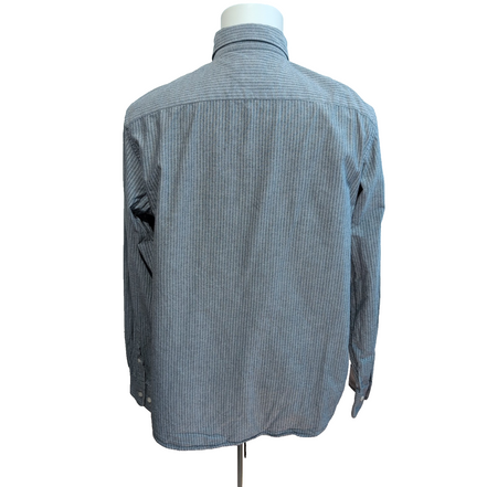 Chemise U.S. Polo Assn XL Grise Rayures Blanches Coton Logo Manches Longues