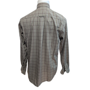 Chemise Lacoste 39 Kaki Clair Carreaux Bordeaux Poche manches longues
