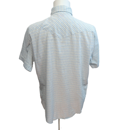 Chemise Big Smith Western M/L Bleu Carreaux Boutons Pression Vintage Mch longues