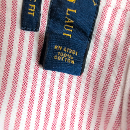 Chemise Ralph Lauren XXL Classic Fit Rayures Rouge Oxford Button Down Shirt