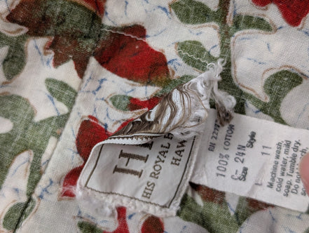 Chemise / Polo hawaïenne HRS His Royal Highnes fleurie taille L #727