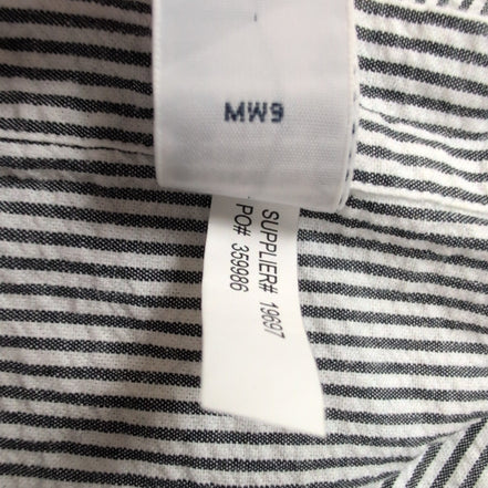 Chemise Ralph Lauren XL Noire Rayures Gaufrées Manches Courtes Button Down Shirt