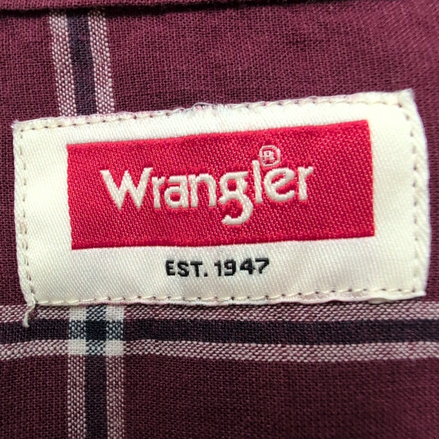 Chemise Wrangler stretch manches courtes bordeaux à carreaux 2 poches 3XL / 4XL