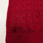 Pull Lauren Ralph Lauren Femme Rouge Satiné Torsadé Boutons Métal Taille L