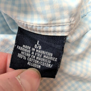 Chemise Tommy Hilfiger bleu ciel à carreaux manches courtes à poche taille L