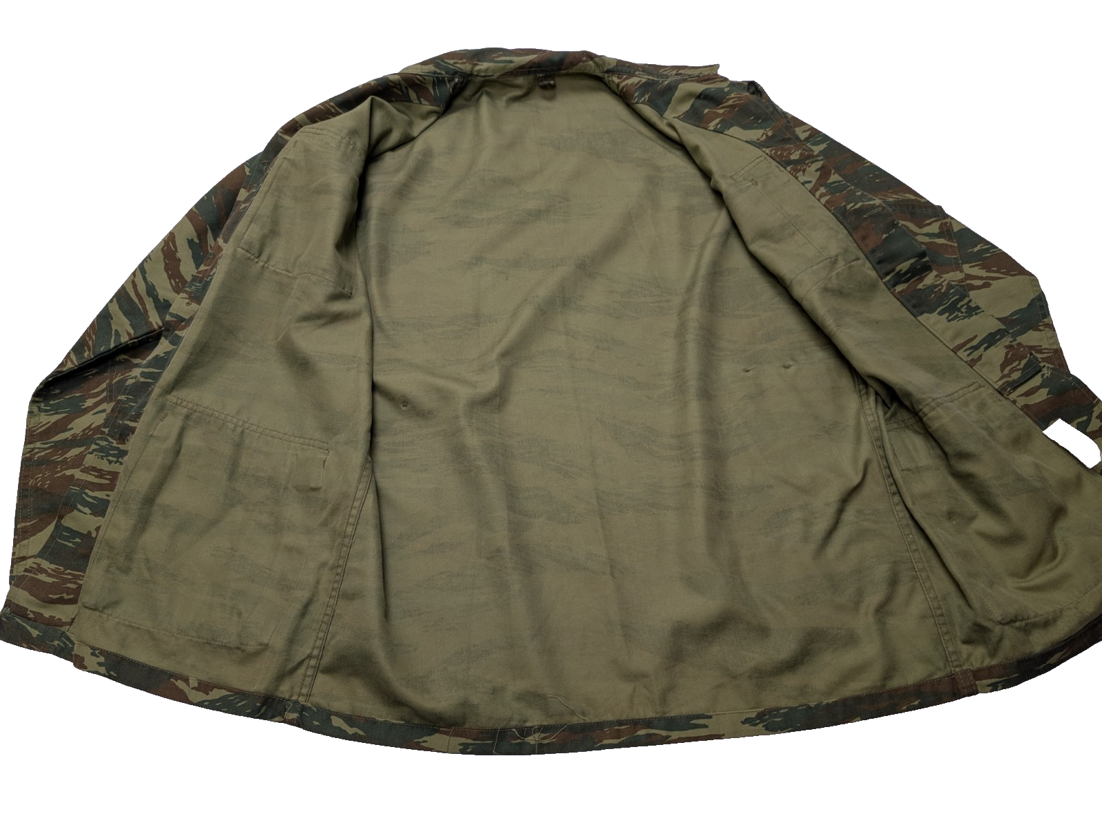 Veste militaire Vert Kaki Armée Grecque Camouflage Tiger Stripe Taille L