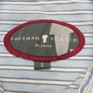Chemise Freeman T. Porter S Bleu Rayures Blanches Coton Manches Longues