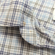 Chemise Lacoste XL 44 Made in France Carreaux Bleu Logo Poche manches longues