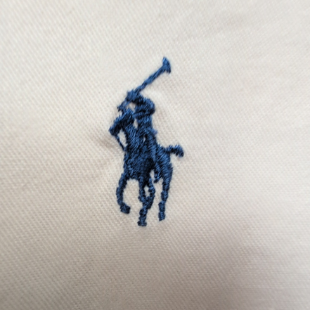 Chemise Ralph Lauren Blake L Blanche Logo Bleu Manches Courtes