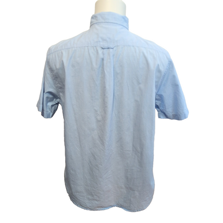 Chemise Chaps Bleu Ciel Petits Carreaux Taille L Manches courtes